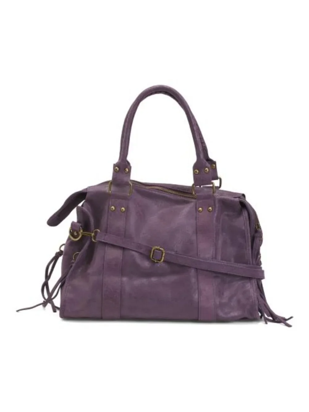 GAVE LUX Made In Italy Leather Large Satchel Brush Front Zip